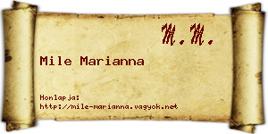 Mile Marianna névjegykártya